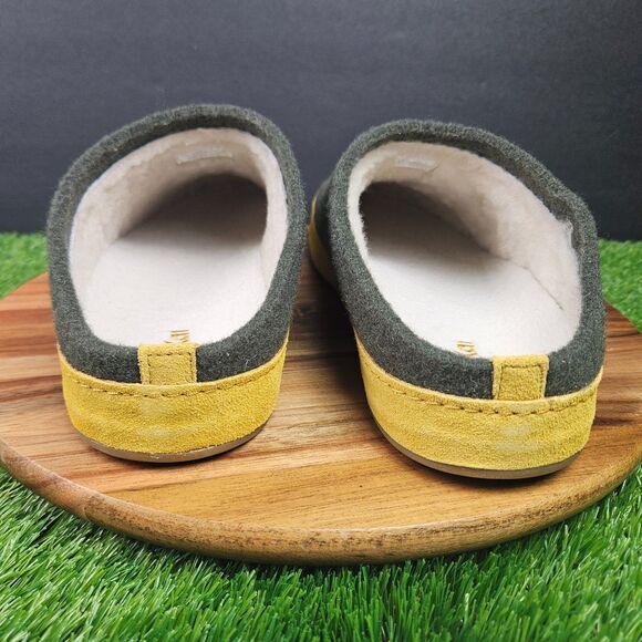 Olukai Hamani Hulu Mens 10 Green Wool Sheepskin Shearling Lined Slippers NEW main image 4
